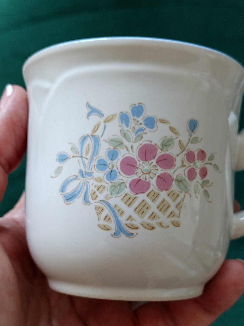 Vintage Johann Havilland Floral Country Basket Ceramic Mug